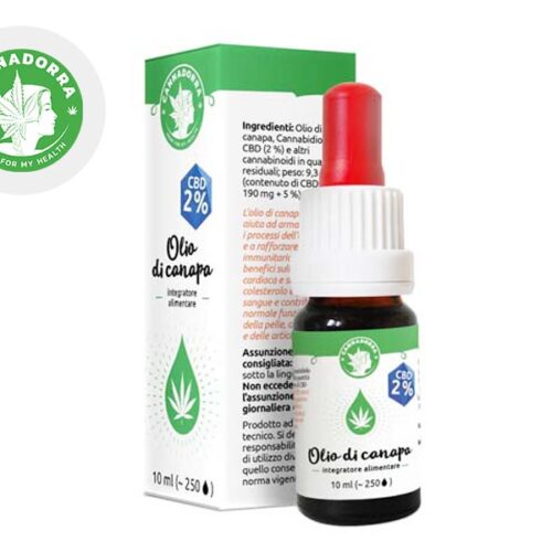 Olio CBD 2% bio (Cristalli) (10ml) - Cannadorra