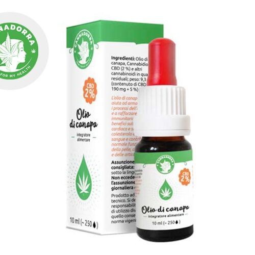 Olio CBD 2% bio (Cristalli) (10ml) - Cannadorra