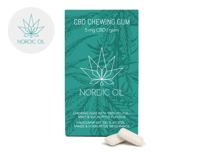 Chewing Gum Menta CBD 5% vegan - Nordic Oil